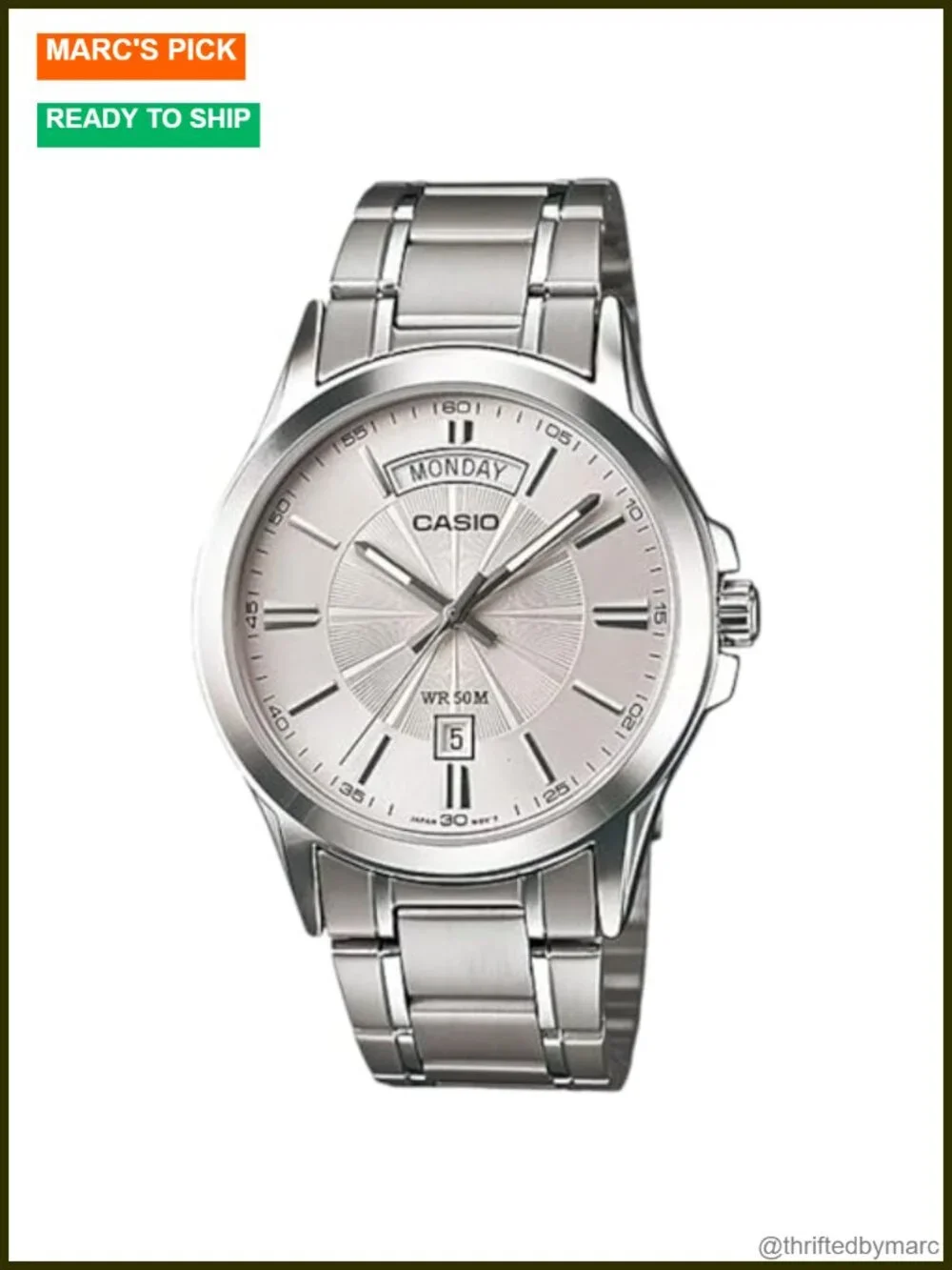 Men's Analog Quartz Classic Stainless Steel Bracelet Watch Day Date Display